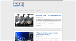 Desktop Screenshot of citadelnutritionblog.com